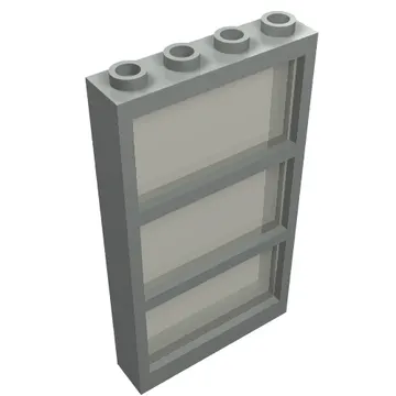 Window 1 x 4 x 6 Frame with 3 Panes, Fixed Glass with Trans-Brown Glass