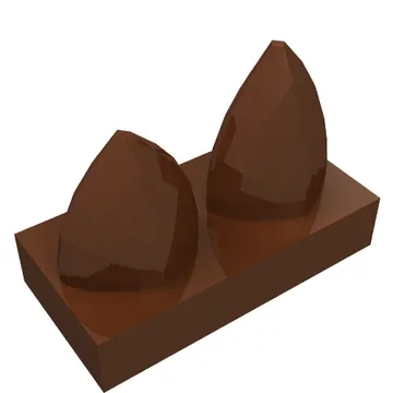 Tile Special 1 x 2 with Two Vertical Teeth / Tooth