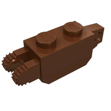 Hinge Brick 1 x 2 Locking with 1 Finger Vertical End and 2 Fingers Vertical End, 9 Teeth