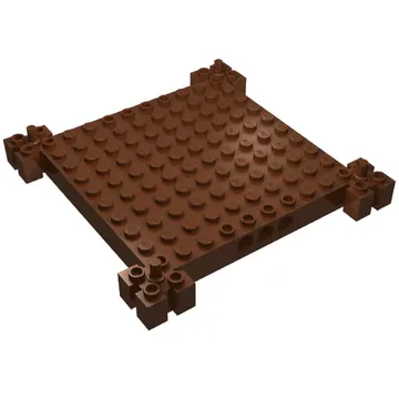 Brick Special 12 x 12 Base with 4 Corner Pegs, 1 x 10 Cutouts, Grooves