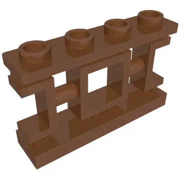 Fence 1 x 4 x 2 Ornamental Asian Lattice Square with 4 Studs