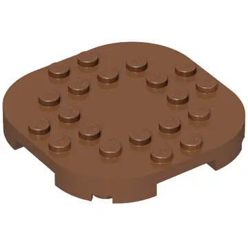 Plate Round Corners 6 x 6 x 2/3 Circle with Reduced Knobs