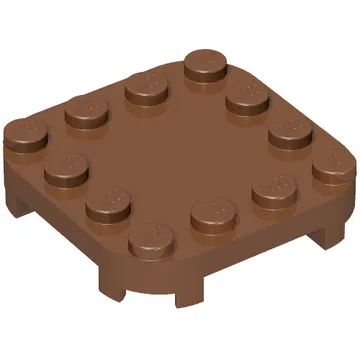 Plate Round Corners 4 x 4 x 2/3 Circle with Reduced Knobs