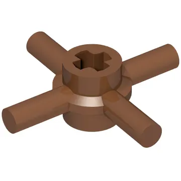 Technic Axle Connector Hub with 4 Bars at 90°, Reinforced Axle Hole