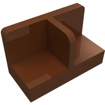 Panel 1 x 2 x 1 with Rounded Corners and Central Divider