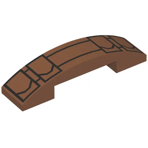 Brick Curved 4 x 1 Double with No Studs and Utility Pouches Print