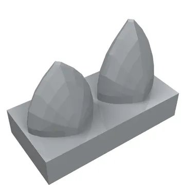 Tile Special 1 x 2 with Two Vertical Teeth / Tooth