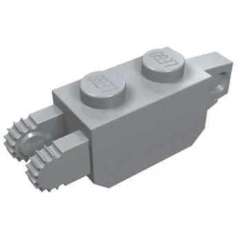 Hinge Brick 1 x 2 Locking with 1 Finger Vertical End and 2 Fingers Vertical End, 9 Teeth