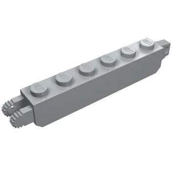 Hinge Brick 1 x 6 Locking with 1 Finger Vertical End and 2 Fingers Vertical End, 9 Teeth