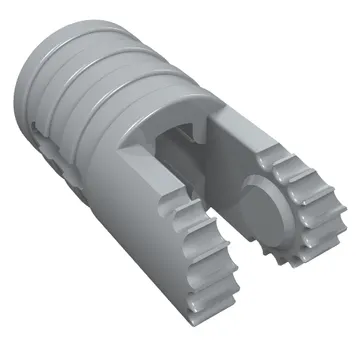 Hinge Cylinder 1 x 2 Locking with 2 Click Fingers and Axle Hole, 9 Teeth
