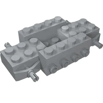 Vehicle Base 4 x 8 x 1 1/3 with Wheel Pins, 4 studs on each side, 2 x 2 Recessed Center and Hole