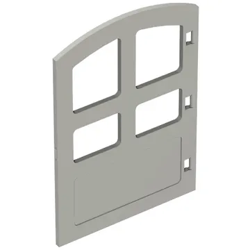 Duplo Door 1 x 4 x 4 with Four Panes, Different Size and Curved Top