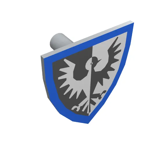 Shield Triangular with Black Falcon and Blue Border Print