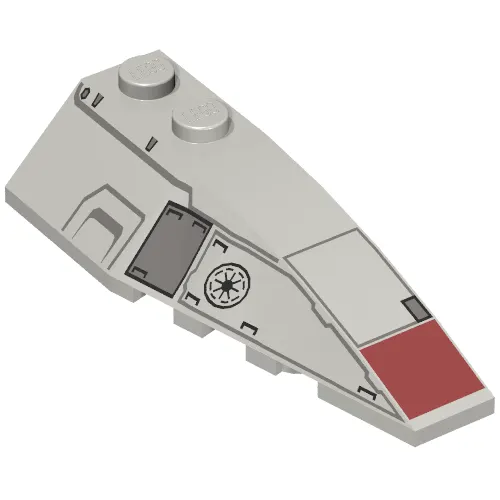 Brick Wedged, Curved 6 x 2 Right with Mini AT-TE Print