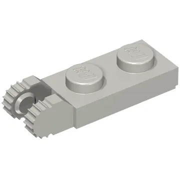 Hinge Plate 1 x 2 Locking with 2 Fingers On End, with Groove, 9 Teeth