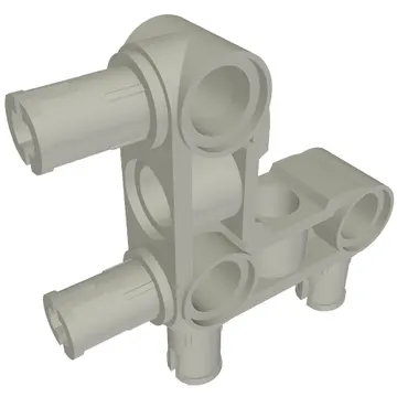 Technic Pin Connector Hub Perpendicular 3 x 3 Bent with 4 Pins (Pin Ridges Along Part)
