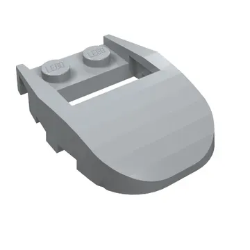 Brick Wedged, Curved 4 x 3 Recessed Back with Opening, Two Studs [Plain]