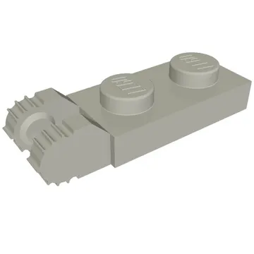Hinge Plate 1 x 2 Locking with 2 Fingers On End, without Groove, 7 Teeth