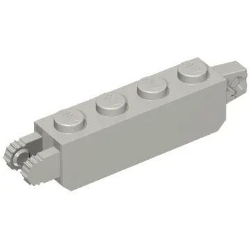 Hinge Brick 1 x 4 Locking with 1 Finger Vertical End and 2 Fingers Vertical End, 7 Teeth