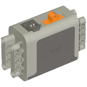 Battery Box, Power Functions 4 x 11 x 7 with Orange Switch and Dark Bluish Gray Covers [Complete Assembly]