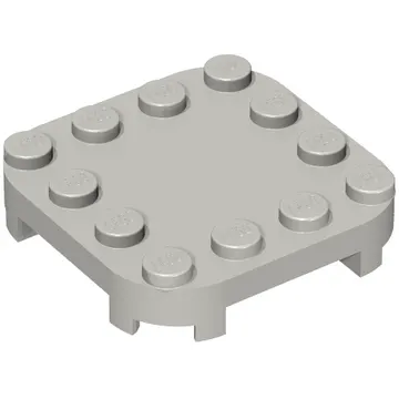 Plate Round Corners 4 x 4 x 2/3 Circle with Reduced Knobs