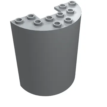 Cylinder Half 3 x 6 x 6 with 1 x 2 Cutout