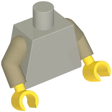 Torso, Dark Tan Arms, Yellow Hands [Plain]
