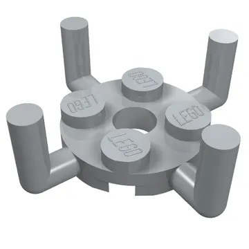 Plate Round 2 x 2 with Pin Hole and 4 Bars Up