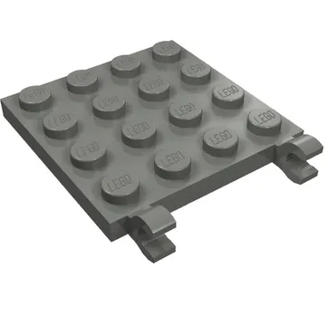 Plate Special 4 x 4 with Clips Horizontal (thick open O clips)