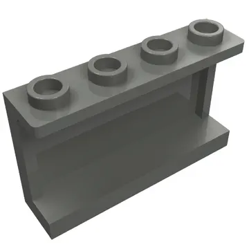 Panel 1 x 4 x 2 with Side Supports - Hollow Studs