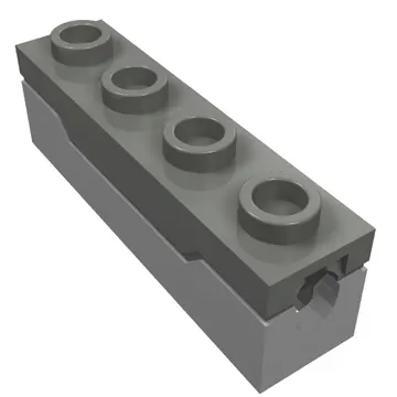 Launcher, Brick Special 1 x 4 Spring Shooter with Light Bluish Gray Top
