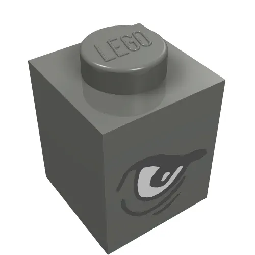 Brick 1 x 1 with Angry Eye Left / Sad Eye Right Print