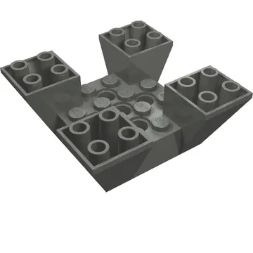Brick Sloped Inverted 65° 6 x 6 x 2 Quad with Cutouts