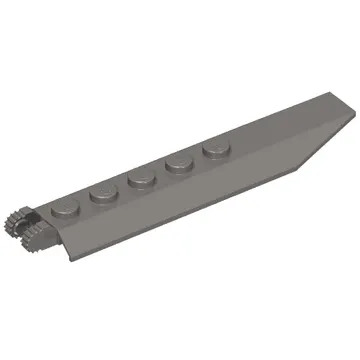 Hinge Plate 1 x 8 Locking with Angled Side Extensions, Rounded Plate Underside, 9 Teeth