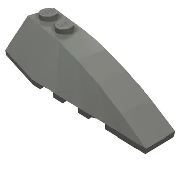 Brick Wedged, Curved 6 x 2 Right, Inner Ridges