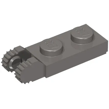 Hinge Plate 1 x 2 Locking with 2 Fingers On End, with Groove, 9 Teeth