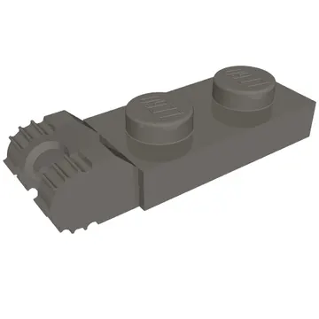 Hinge Plate 1 x 2 Locking with 2 Fingers On End, without Groove, 7 Teeth
