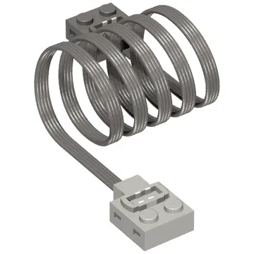 Wire with Brick 2 x 2 x 2/3 with 1 x 2 Studs and Power Functions and 9V Connectors, 50cm, One Light Bluish Gray End
