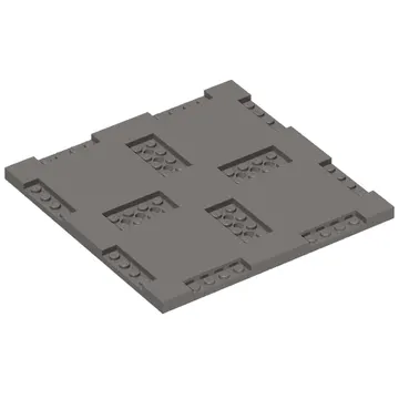 Plate Special 16 x 16 x 2/3 with Eight Recessed Edges with 1 x 4 Studs and Four Recessed Centers with 2 x 4 Studs