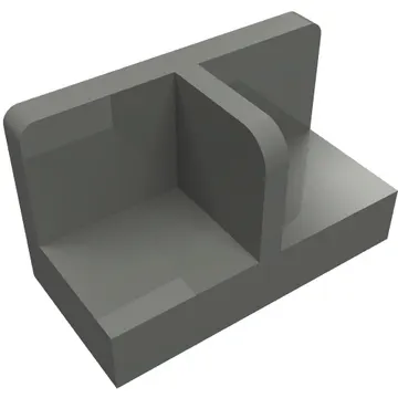 Panel 1 x 2 x 1 with Rounded Corners and Central Divider