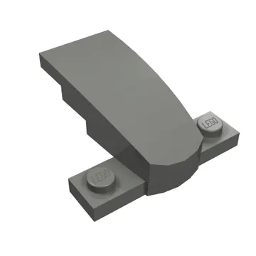 Brick Wedged, Curved 4 x 2 x 1 1/3 with 1 x 4 Base [Plain]