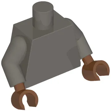 Torso, Dark Bluish Gray Arms, Reddish Brown Hands [Plain]