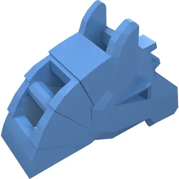 Animal / Creature Accessory, Horse Battle Helmet [Angular, Front Clip]