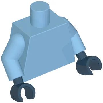 Torso, Medium Blue Arms, Dark Blue Hands [Plain]