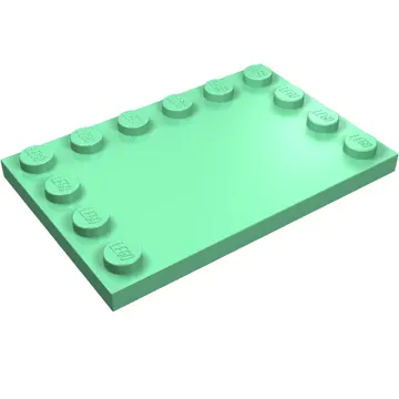 Plate Special 4 x 6 with Studs on 3 Edges