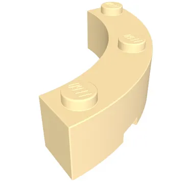 Brick Round Corner 4 x 4 Macaroni Wide with 3 Studs