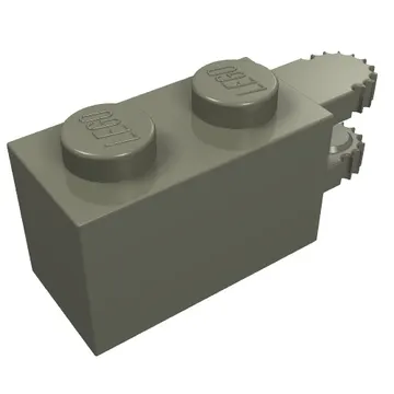 Hinge Brick 1 x 2 Locking with 2 Fingers Horizontal End, 9 Teeth