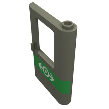 Door 1 x 4 x 5 Train Right with Green Stripe, Train Logo and Rivets Print [4512]