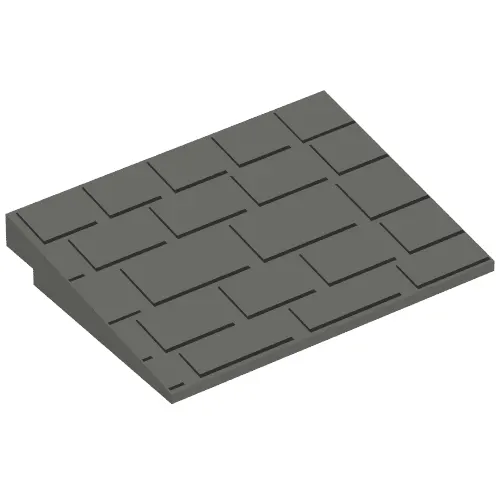 Brick Sloped 10° 6 x 8 with Shingled Roof Print