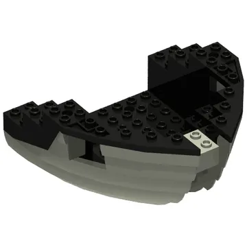 Boat Hull Section, Small Bow 12 x 12 x 5 1/3 with Black Top [Complete Assembly]